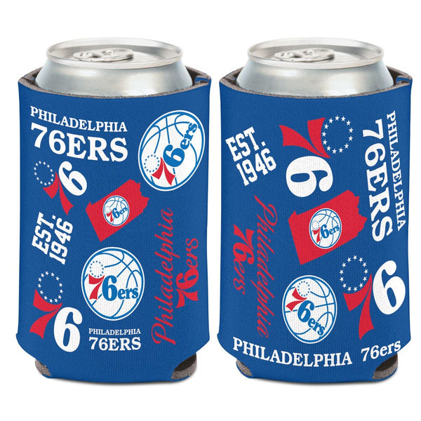 Philadelphia 76ers scatter Can Cooler 12 oz.
