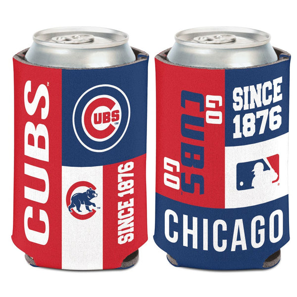 Chicago Cubs color block Can Cooler 12 oz.