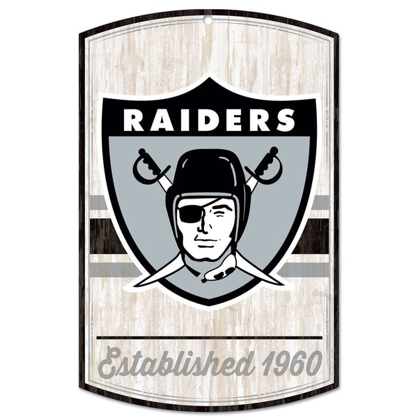 Las Vegas Raiders / Classic Logo Retro Wood Sign 11" x 17" 1/4" thick