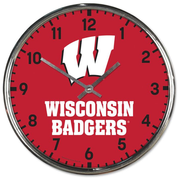 Wholesale-Wisconsin Badgers Chrome Clock