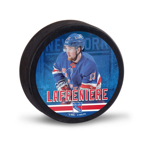 New York Rangers image Hockey Puck Packaged Alexis Lafreniere