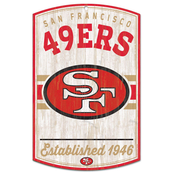 San Francisco 49ers / Classic Logo Retro Wood Sign 11" x 17" 1/4" thick