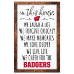 Wholesale-Wisconsin Badgers BOX LIST Wood Sign 11" x 17" 1/4" thick