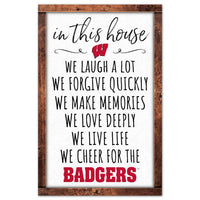 Wholesale-Wisconsin Badgers BOX LIST Wood Sign 11" x 17" 1/4" thick