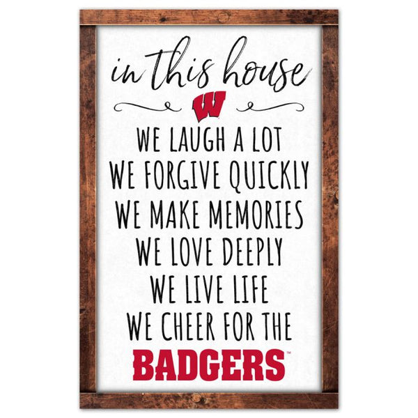 Wholesale-Wisconsin Badgers BOX LIST Wood Sign 11" x 17" 1/4" thick