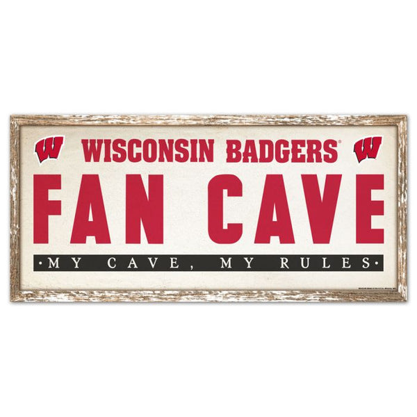 Wholesale-Wisconsin Badgers WORD BOX Wood Sign 8" x 17"