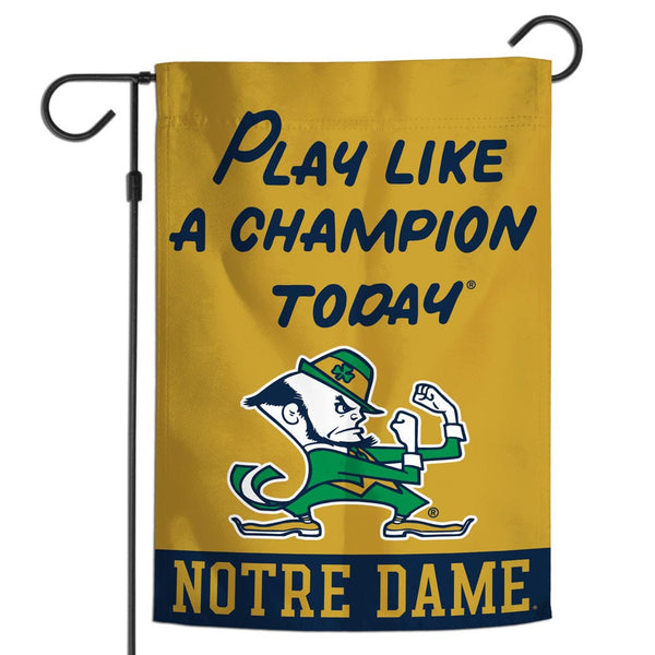 Notre Dame Fighting Irish PLAY LIKE A CHAMPION TODAY Garden Flag 12" x 18"