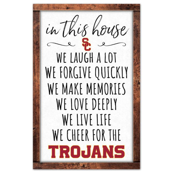 Wholesale-USC Trojans BOX LIST Wood Sign 11" x 17" 1/4" thick