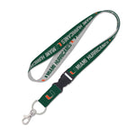 Miami Hurricanes HEATHERED Lanyard w/detachable buckle 1"