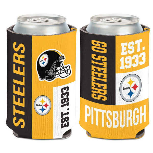 Pittsburgh Steelers Color Block Can Cooler 12 oz.