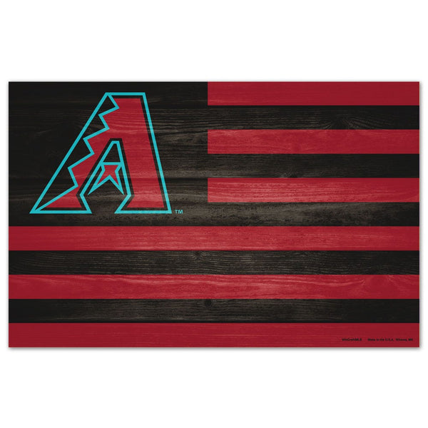 Arizona Diamondbacks AMERICANA Wood Sign 11" x 17" 1/4" thick