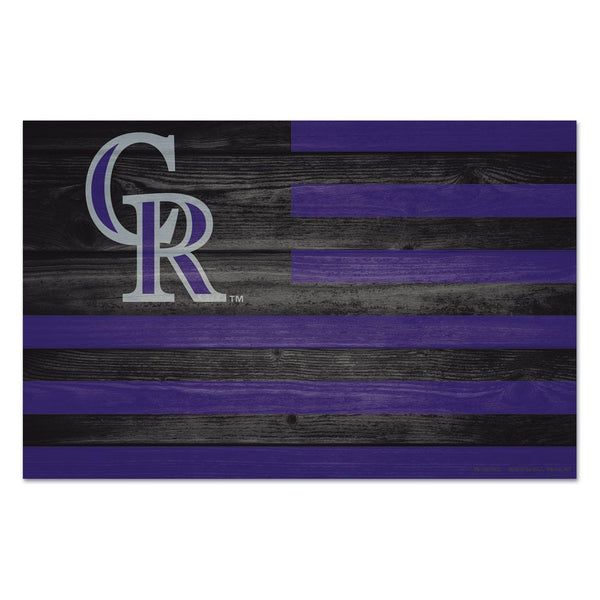 Colorado Rockies Americana Wood Sign 11" x 17" 1/4" thick
