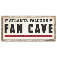 Atlanta Falcons FAN CAVE Wood Sign 8" x 17"