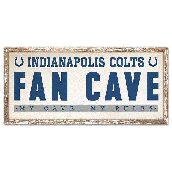 Indianapolis Colts FAN CAVE Wood Sign 8" x 17"