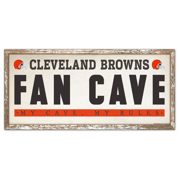 Cleveland Browns Wood Sign 8" x 17"