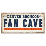 Denver Broncos FAN CAVE Wood Sign 8" x 17"