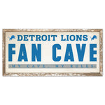 Detroit Lions FAN CAVE Wood Sign 8" x 17"