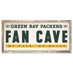 Green Bay Packers FAN CAVE Wood Sign 8" x 17"