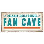 Miami Dolphins FAN CAVE Wood Sign 8" x 17"