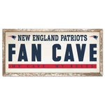 New England Patriots FAN CAVE Wood Sign 8" x 17"