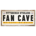Pittsburgh Steelers FAN CAVE Wood Sign 8" x 17"