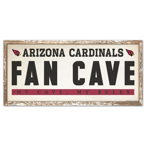 Arizona Cardinals FAN CAVE Wood Sign 8" x 17"