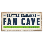 Seattle Seahawks FAN CAVE Wood Sign 8" x 17"