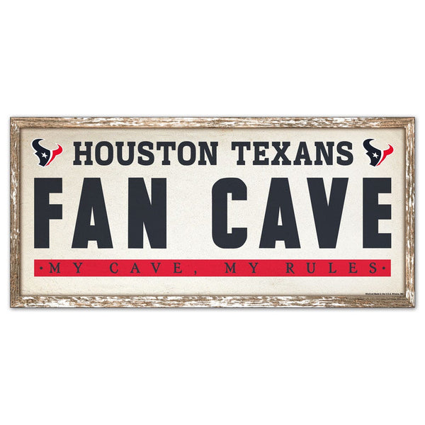Houston Texans Wood Sign 8" x 17"