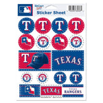Texas Rangers Vinyl Sticker Sheet 5" x 7"