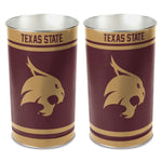 Wholesale-Texas State Bobcats Wastebasket - tapered 15"H