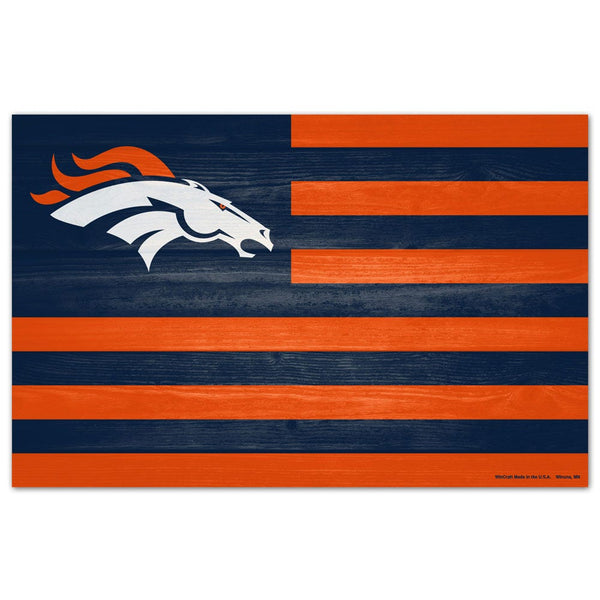 Denver Broncos Wood Sign 11" x 17" 1/4" thick