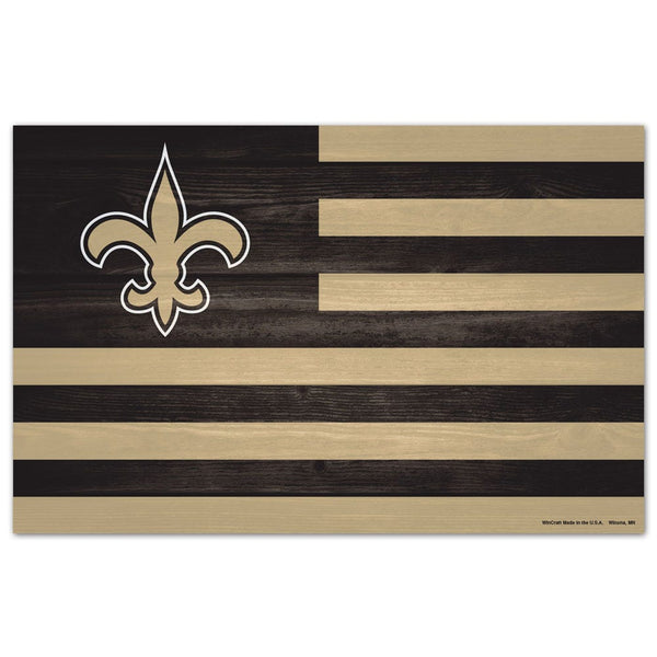 New Orleans Saints Wood Sign 11" x 17" 1/4" thick