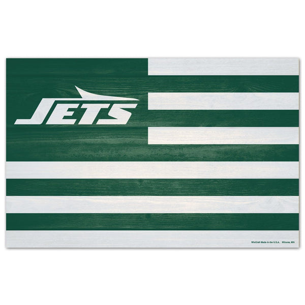 New York Jets AMERICANA Wood Sign 11" x 17" 1/4" thick