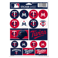Minnesota Twins Vinyl Sticker Sheet 5" x 7"
