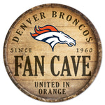Denver Broncos Fan Cave Wood Sign 14" Rnd