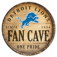 Detroit Lions Wood Sign 14" Rnd