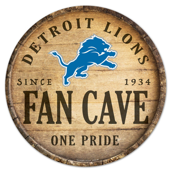Detroit Lions Wood Sign 14" Rnd