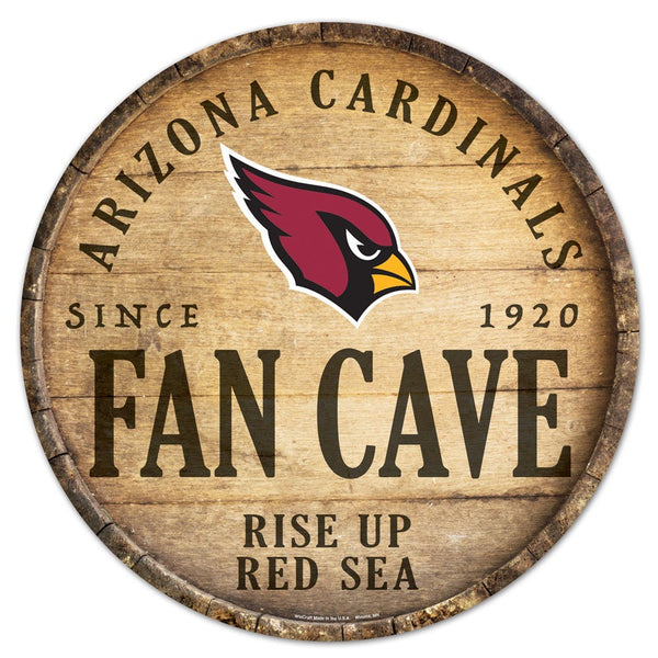 Arizona Cardinals Wood Sign 14" Rnd