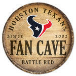 Houston Texans Wood Sign 14" Rnd