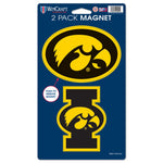 Iowa Hawkeyes 2 Pack Magnets 5" x  9"