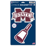 Mississippi State Bulldogs 2 Pack Magnets 5" x  9"