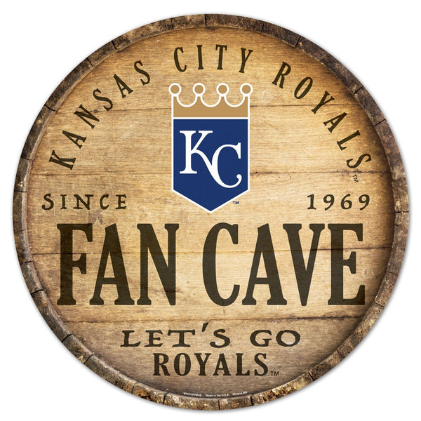 Kansas City Royals Wood Sign 14" Rnd