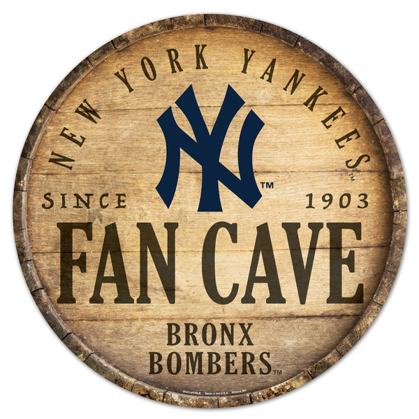 New York Yankees Wood Sign 14" Rnd