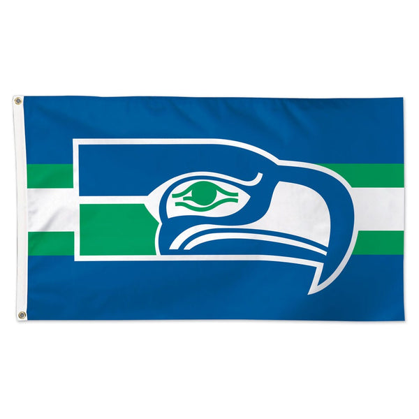 Seattle Seahawks / Classic Logo Retro Flag - Deluxe 3' X 5'