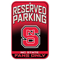 NC State Wolfpack Reserved Parking Plastic Sign 11" x 17"