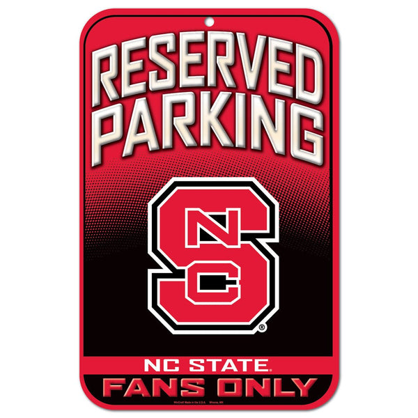 NC State Wolfpack Reserved Parking Plastic Sign 11" x 17"