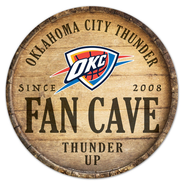 Oklahoma City Thunder Wood Sign 14" Rnd