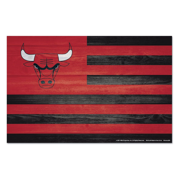 Chicago Bulls Wood Sign 11" x 17" 1/4" thick