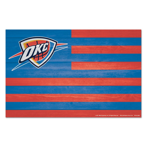 Oklahoma City Thunder Wood Sign 11" x 17" 1/4" thick