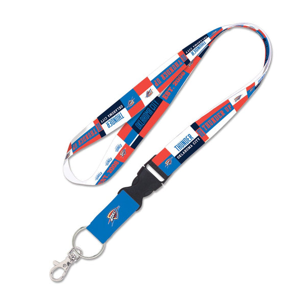 Oklahoma City Thunder color block Lanyard w/detachable buckle 1"